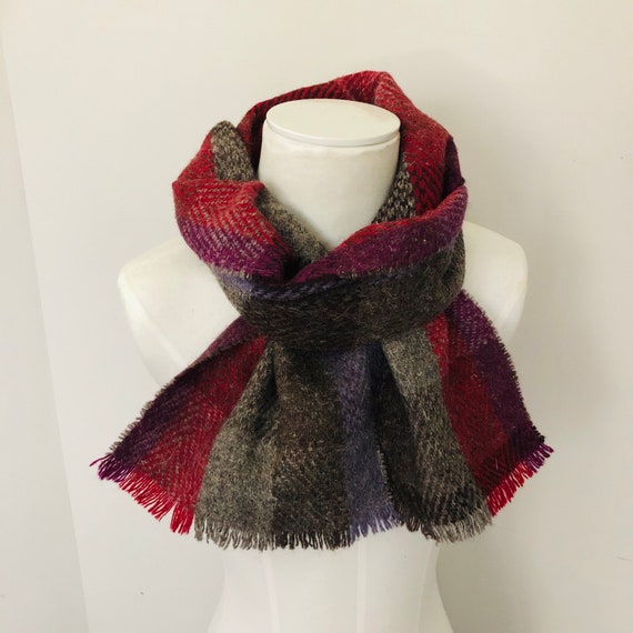 Vintage Wool Scarf Millars Woven Plaid Wool Scarf Made in Ireland  display picture 1