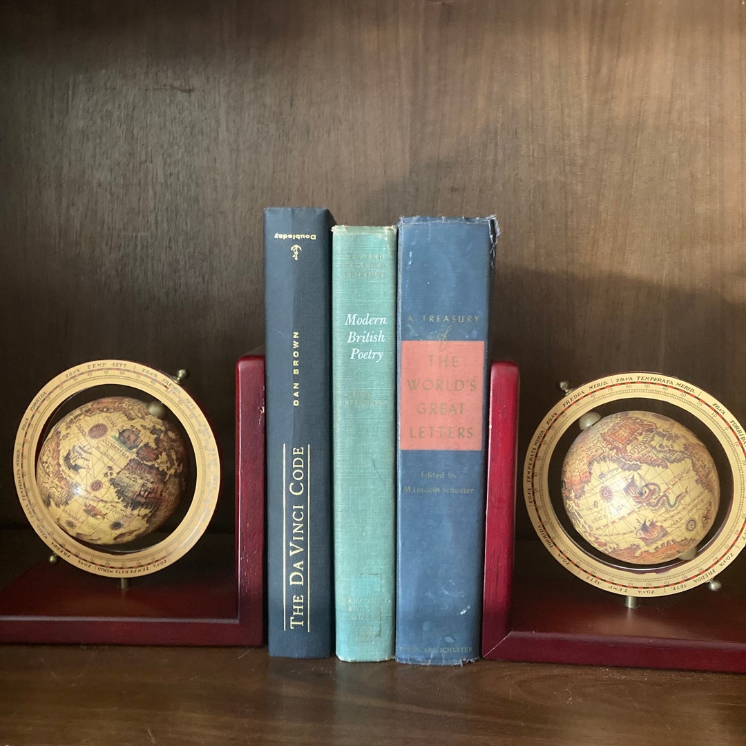 Vintage Globe Bookends Nautical Globe Decor Antique Globe Etsy