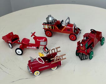 Vintage Hallmark Cards Die Cast Fire Truck Collection Kiddie Car Classic Series Hallmark Keepsake Red Fire Truck Toy Vintage Truck Toys