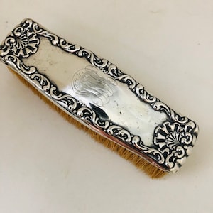 Victorian Sterling Silver Clothes Brush Antique Hairbrush Collectible Brushes Old Silver Brushes