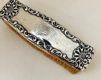 Victorian Sterling Silver Clothes Brush Antique Hairbrush Collectible Brushes Old Silver Brushes