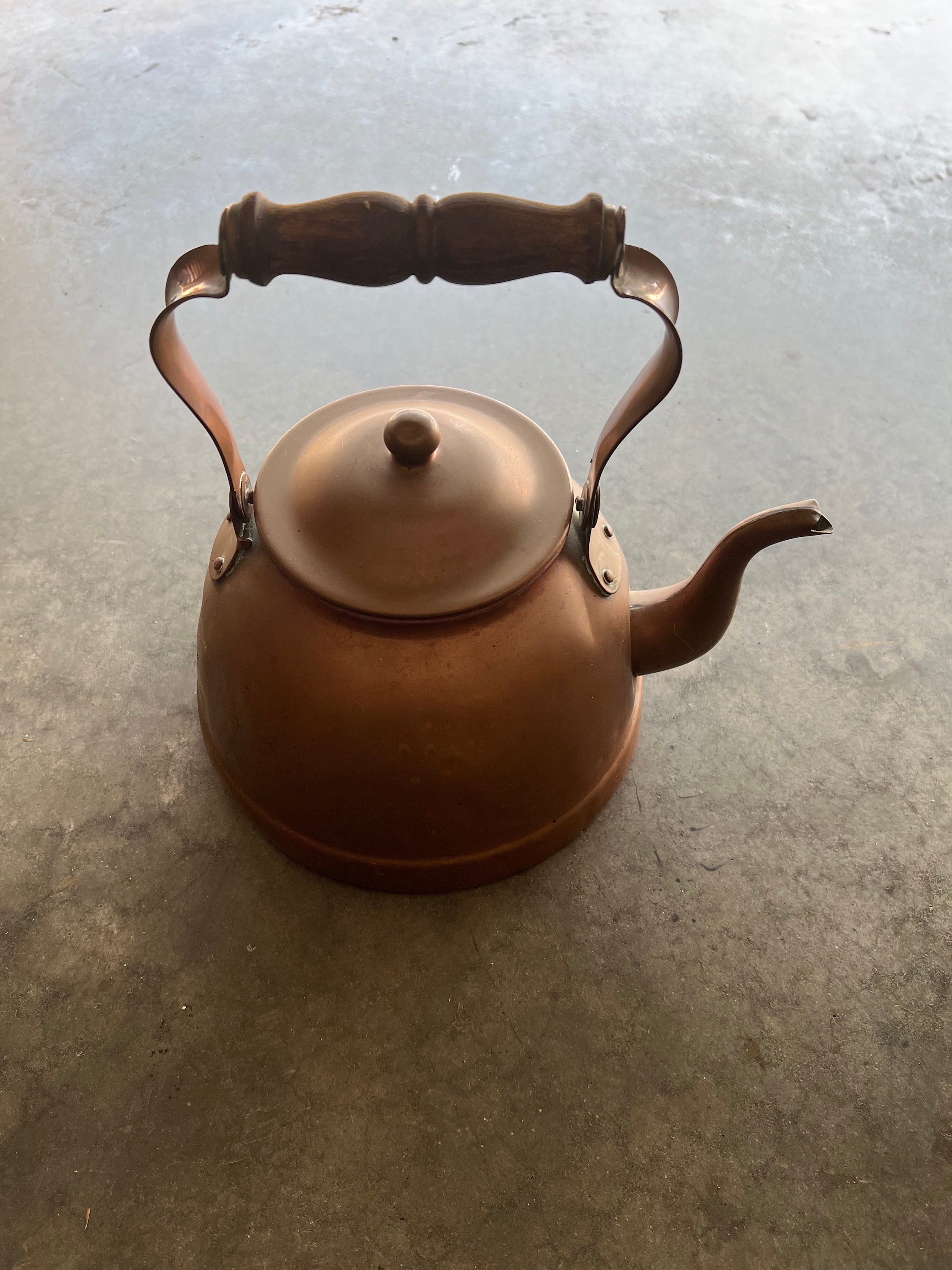 Vintage TAGUS Portugal Copper Teapot: Swan Spout, Wooden Handle - Etsy