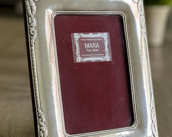 大型スターリングシルバーフォトフレーム - Carrs of Sheffield - 英国