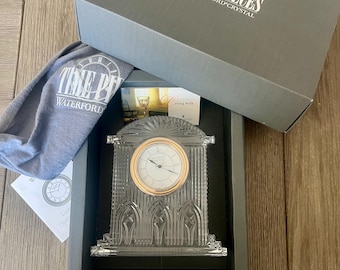 Waterford Time keepers Kristalluhr Große Schreibtisch Kaminuhr Nachttischuhr mit Box Irland, Arbeiten