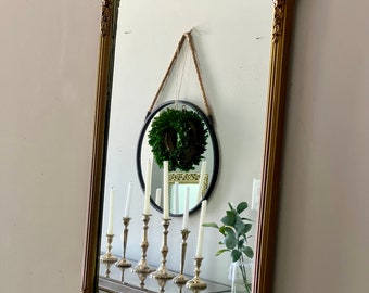 Gold Gilt Mirror Rectangular Decorative Carved Gold Gilt Mirror Grecian Style Mirror Hollywood Regency Style Mirror