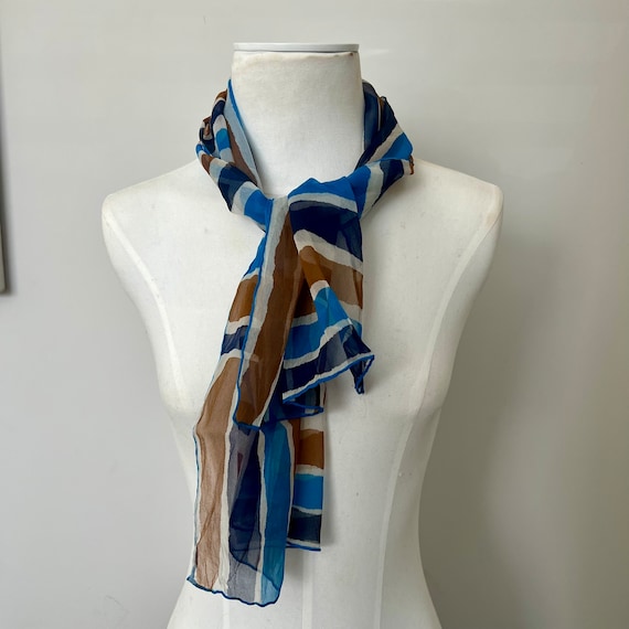 Vintage Vera Neumann Sheer Silk Scarf 43 x 13 Inc… - image 1