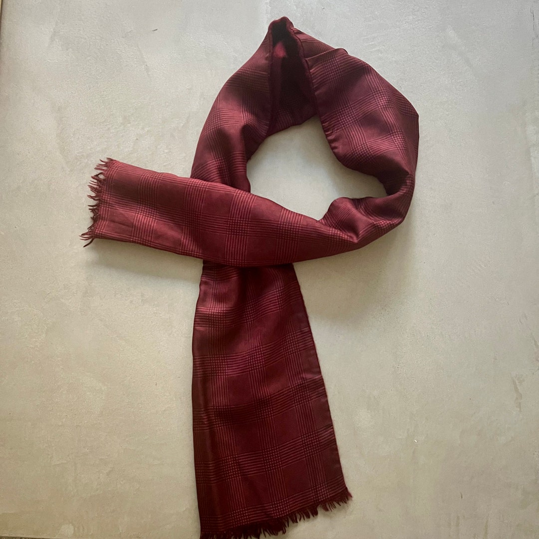 Buy Vintage Wool Scarf Lord Taylor Red Silk and Wool Reversible Scarf  Plaid Wool Scarf 100% Silk and Wool Scarf 50” Long Reversible Scarf Online  in - Main Image