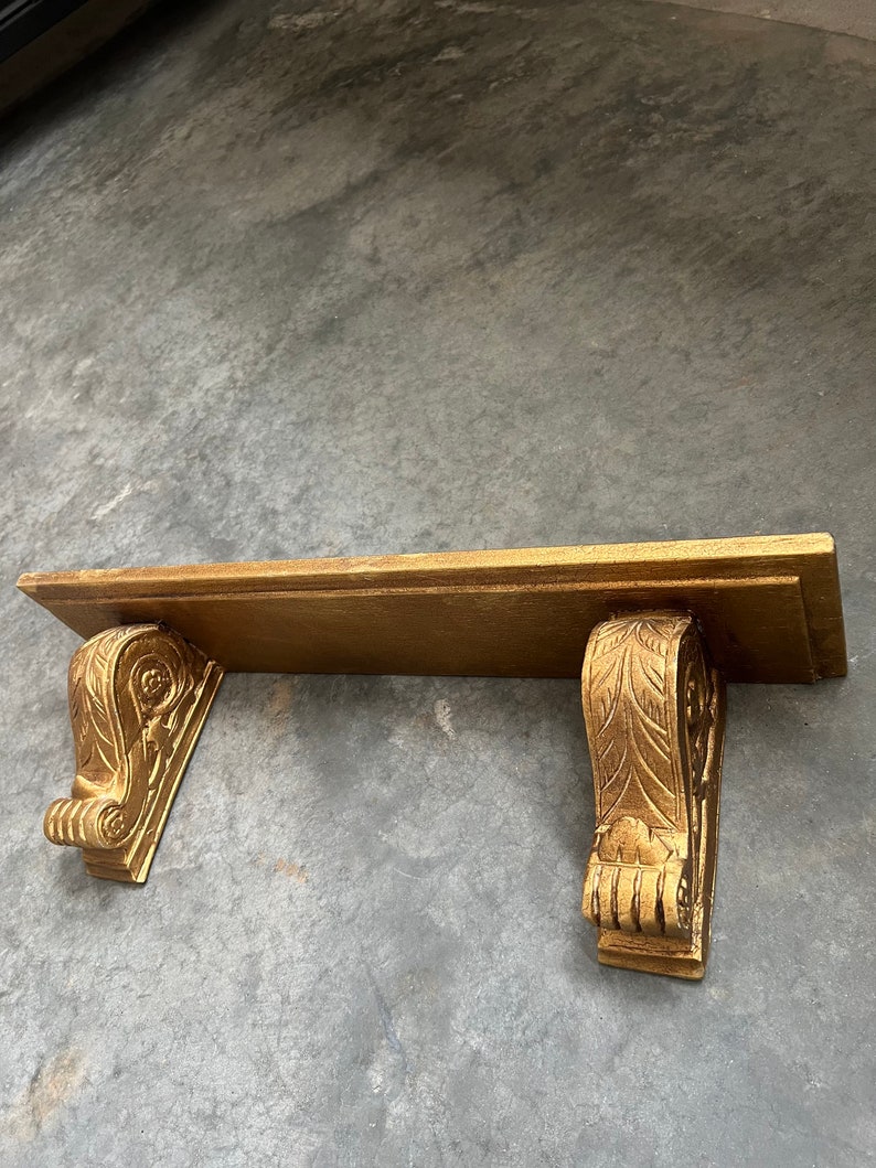 Vintage Gold Wall Shelf Ornate 1960s Gold Gilt Display Shelf Etsy