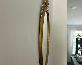 資生堂 ゴールドオーバルミラー　貴重　ヴィンテージ ヴィンテージオーバルゴールドギルトミラー：ハリウッドリージェンシー