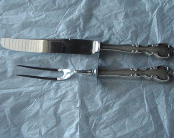 Sterling Silver Meat Carving Set Holiday Table
