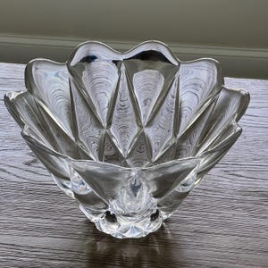 Orrefors Crystal 11.5 Inch Large Bowl Vase Signed Orrefors Rare Unique Super Heavy 13 Ponds Table Center Crystal Fruit Bowl Punch Bowl