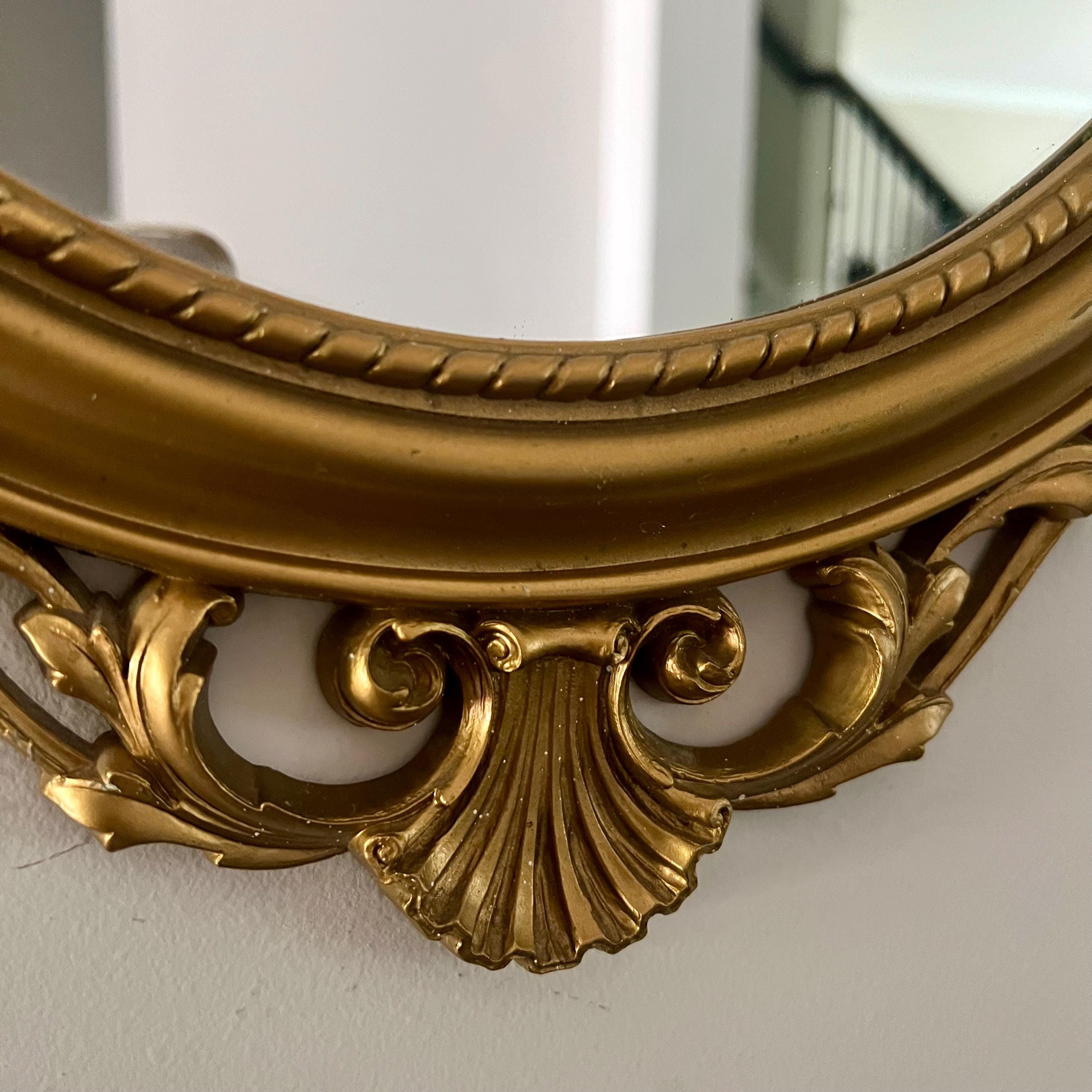 ヴィンテージオーバルゴールドギルトミラー：ハリウッドリージェンシー