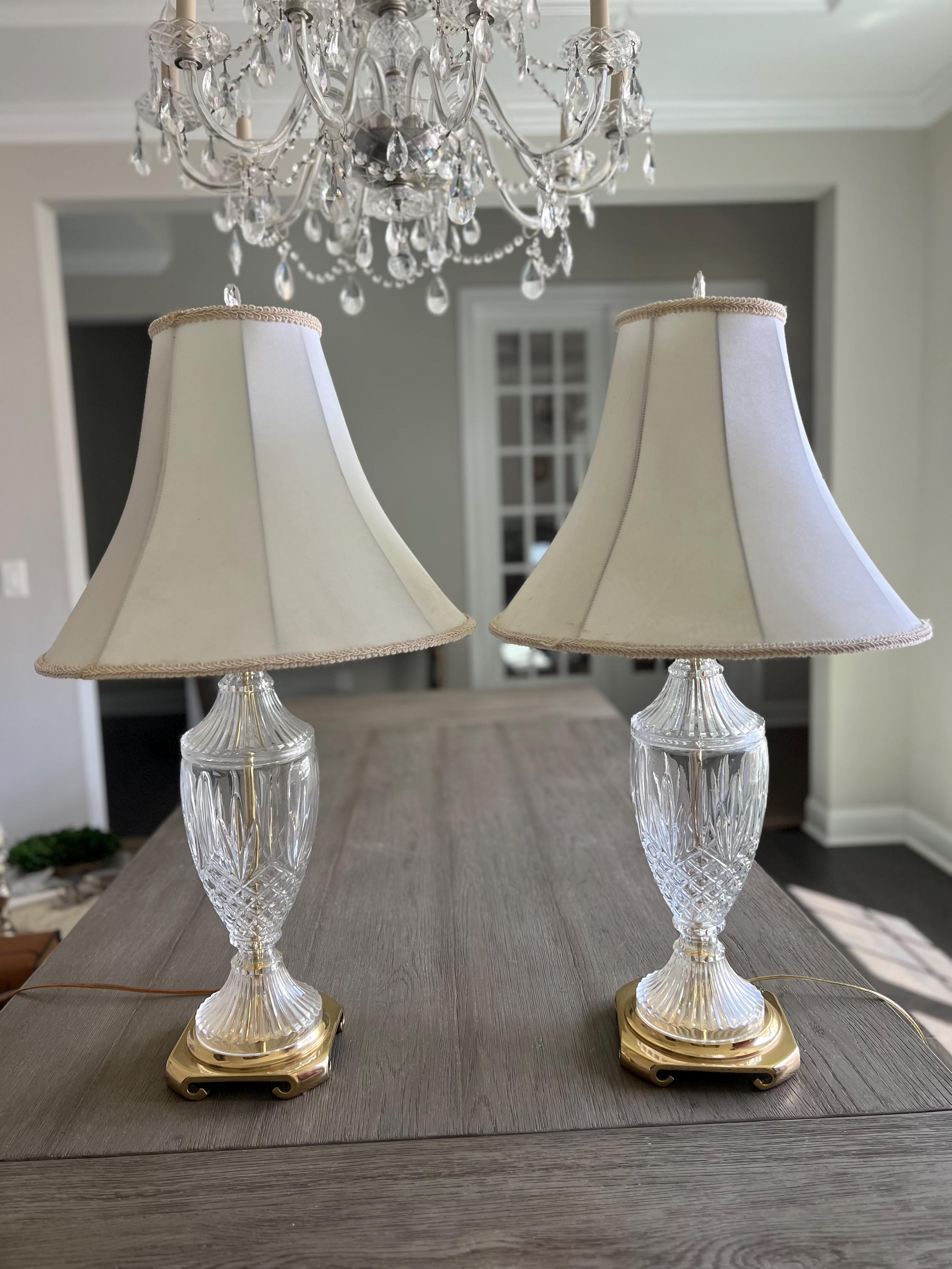 新作入荷，品質保証 ウォーターフォード クリスタルランプ 照明 2セット