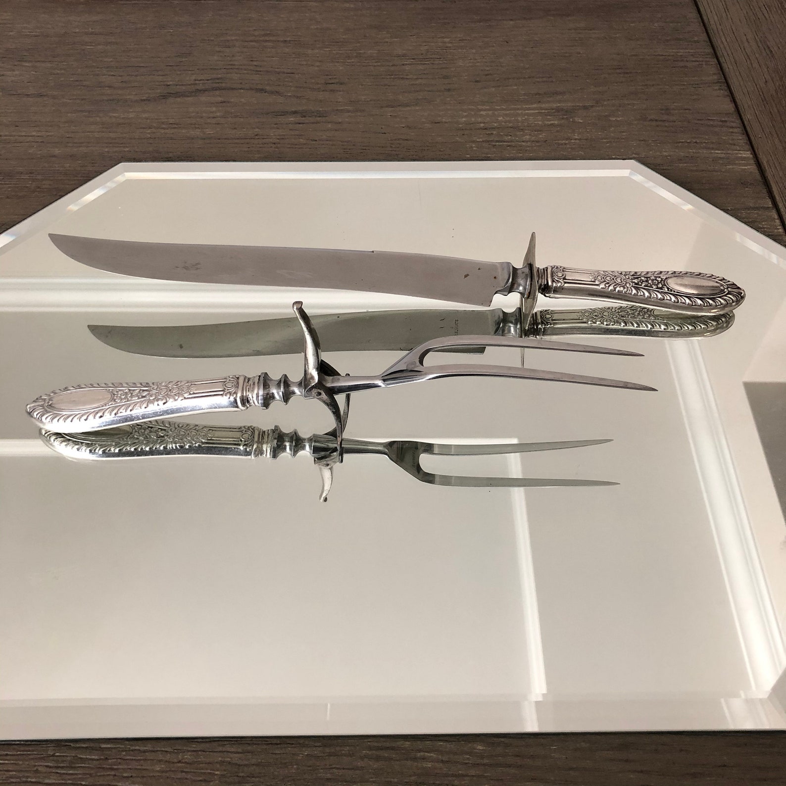 Sterling Silver Meat Carving Set Sterling Holiday Table Etsy