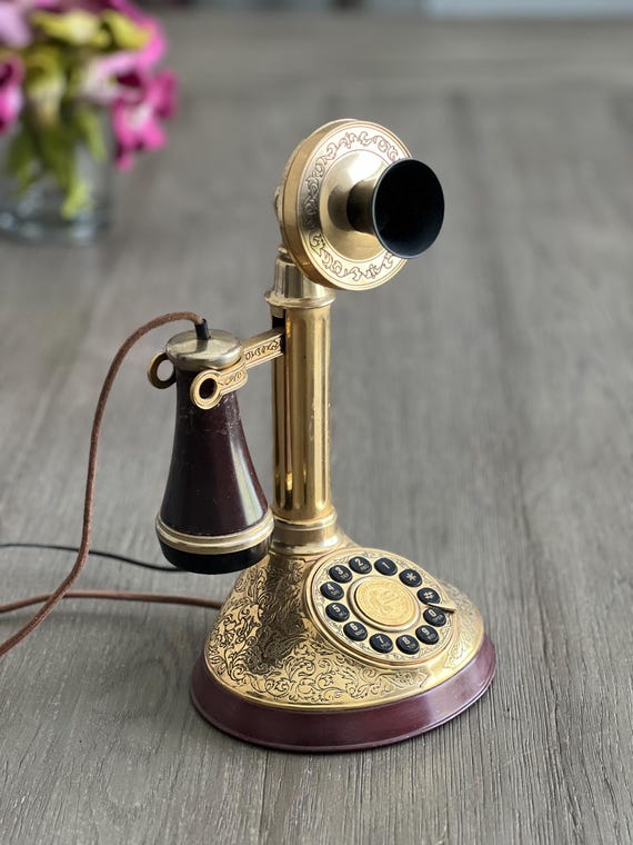 Vintage Franklin Mint Candlestick Phone: Alexander Graham Bell