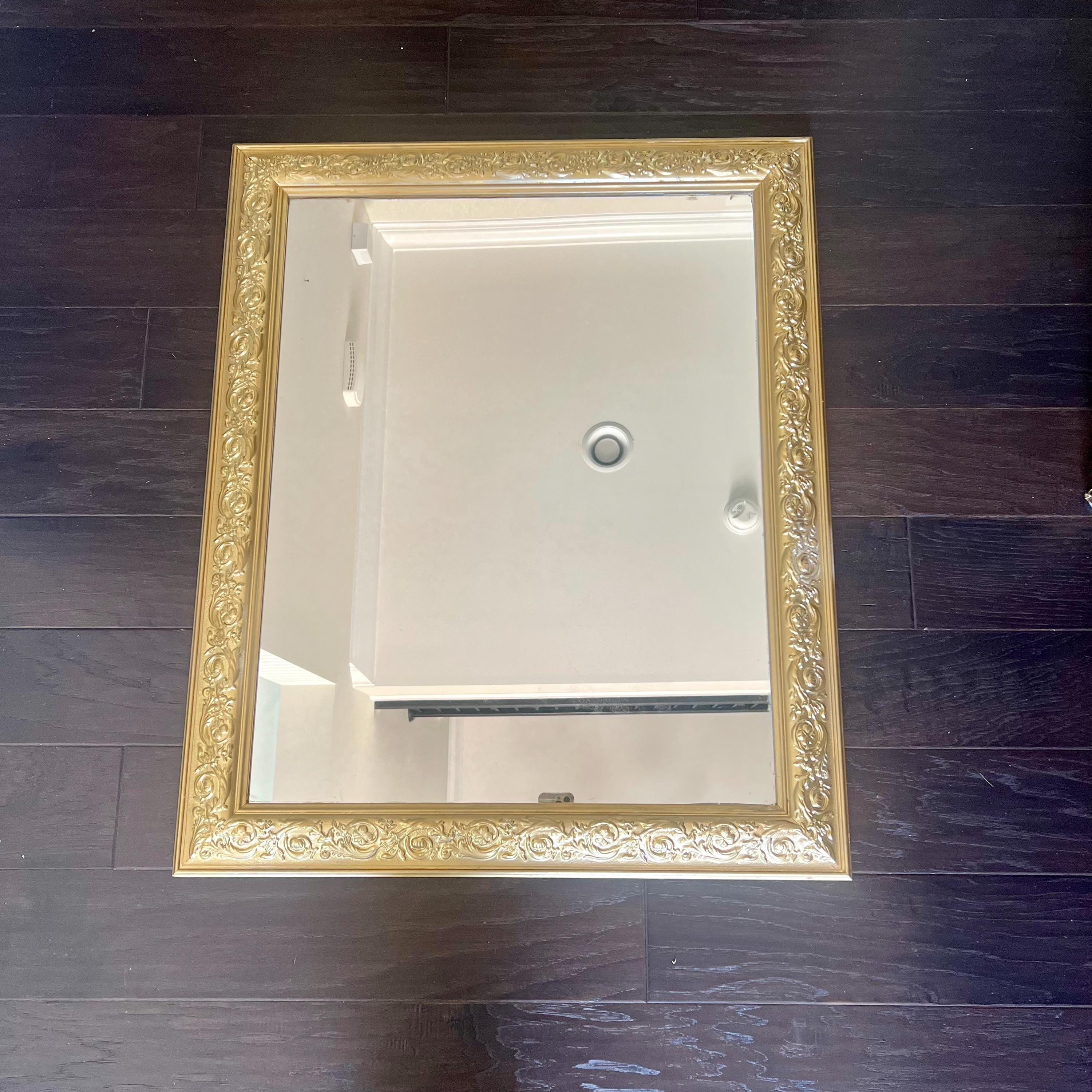 ヴィンテージ鏡　木彫・金色額縁 楽天市場】アンティーク調 レクト ミラー フレーム （ホワイト