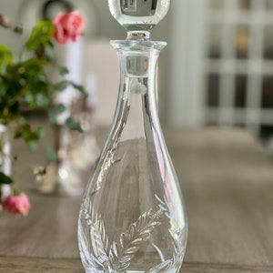 Vintage Crystal Decanter Tall Heavy JD Durand France Lead Crystal 1000 ml Liquor Round Collectible Liquor Decanter Wine Scotch Whiskey
