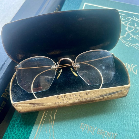 Vintage Gold Frameless Eyeglasses 12 Carat Gold F… - image 2