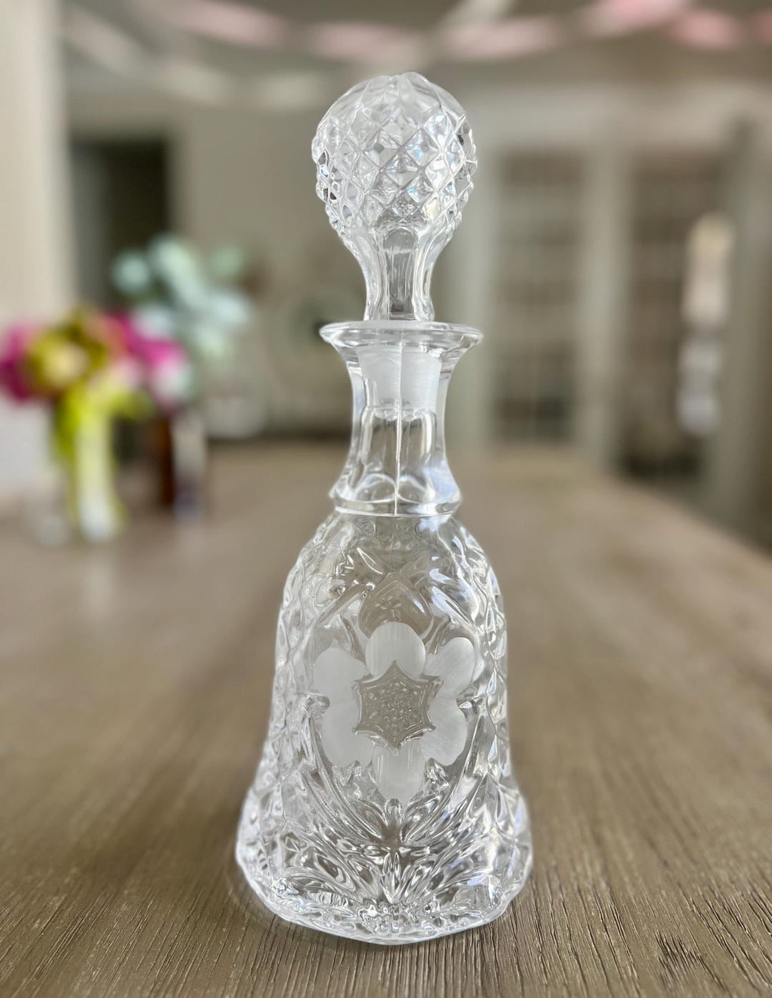 Vintage Crystal Liquor Decanter: Bell Shaped Cut Glass, 500ml - Etsy