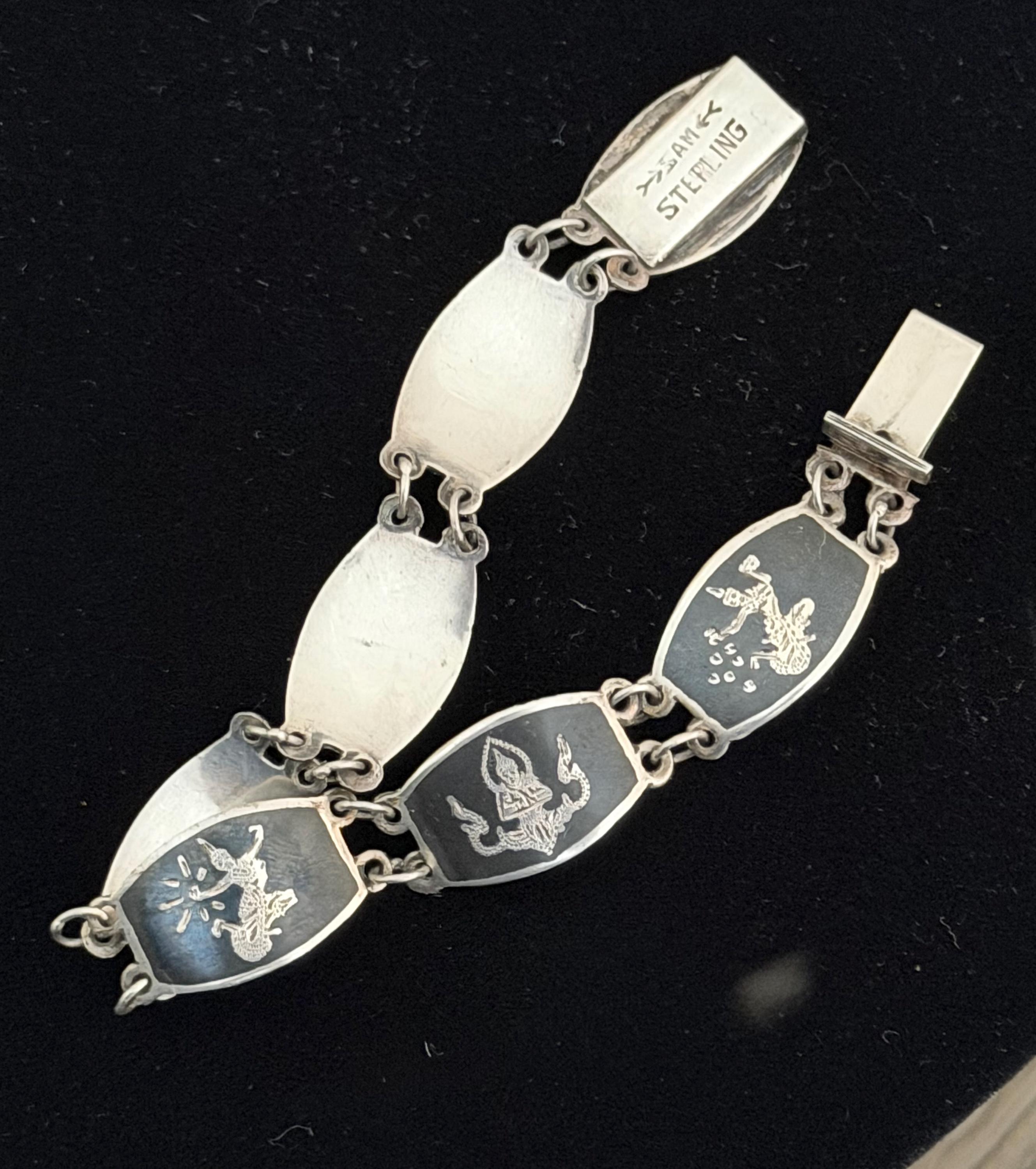 ヴィンテージ プチ サイアム スターリングシルバー ニエロ 7パネル