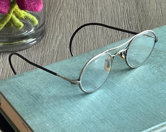 Vintage Bausch & Lomb Round Eyeglasses: Silver Frame John Lennon Style