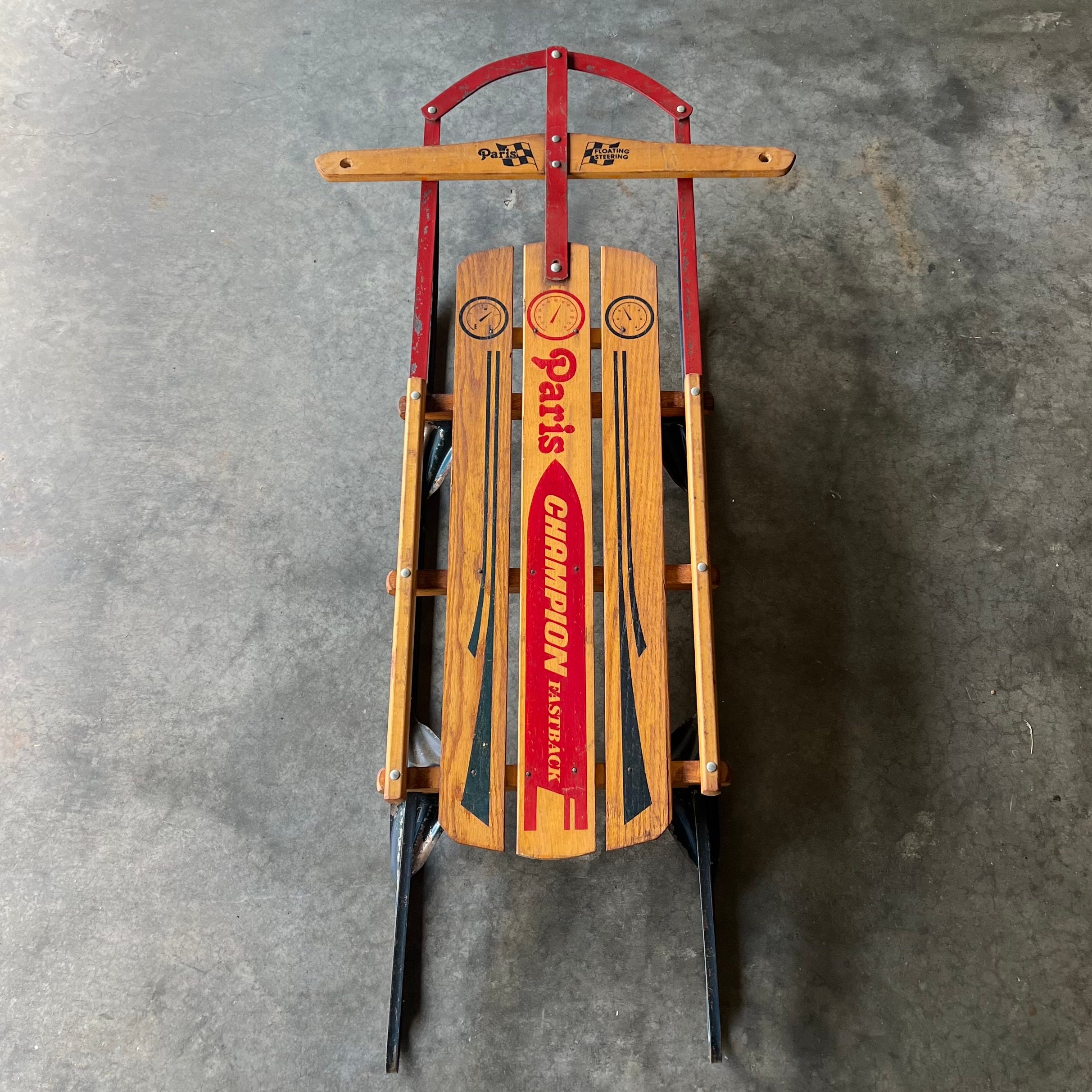 Vintage Sledge Paris Champion Fast-track Sledge Sports Bar Decor