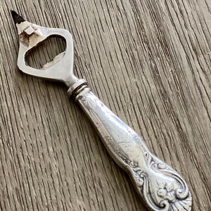 Sterling Bottle Opener Vintage Sterling Silver Barware Victorian Silver Bottle Opener Collectible Barware Beer Lovers Gifts