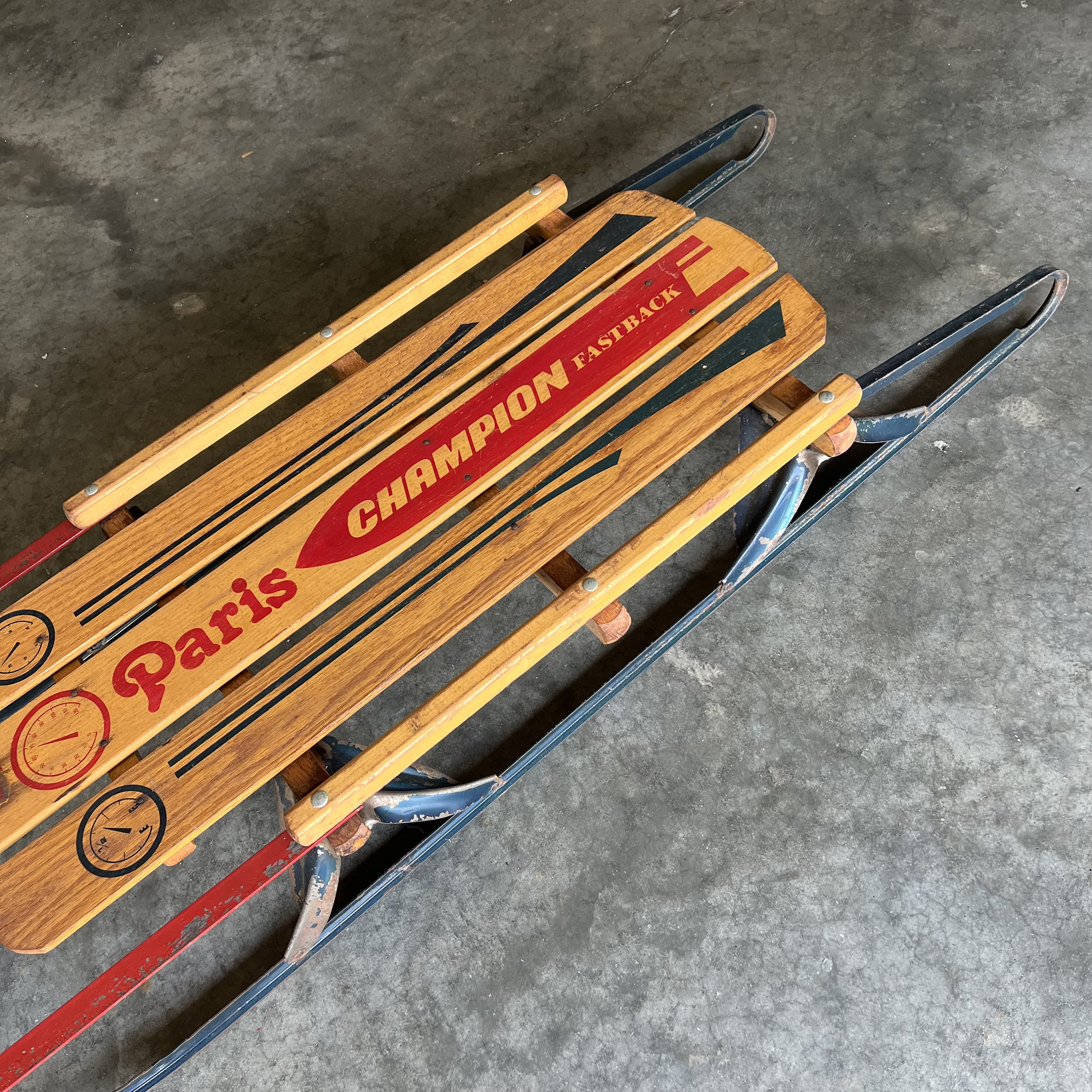 Vintage Sledge Paris Champion Fast-track Sledge Sports Bar Decor