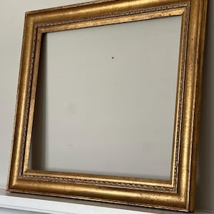 Vintage Hollywood Regency Gold Gilt Wood Frame 37” x 31” - Made in Mexico