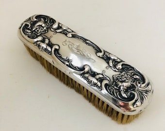Victorian Sterling Silver Clothes Brush Antique Hairbrush Collectible Brushes Old Silver Brushes