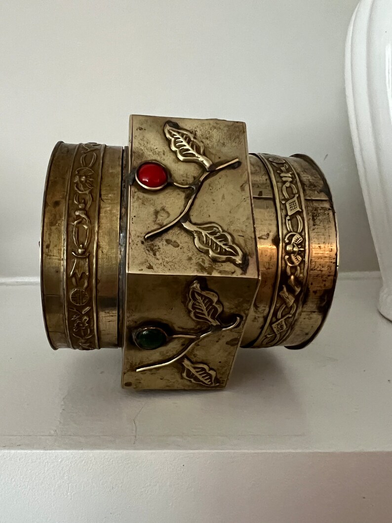 Vintage Brass Keepsake Cremation Urn Hexagonal Brass Box Small Etsy