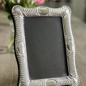 Vintage Sterling Silver Picture Frame 9.5 x 7.5 inch Picture Frame fits 7”x5” Photo Wedding Valentines Newborn Marked 925 Not Monogrammed