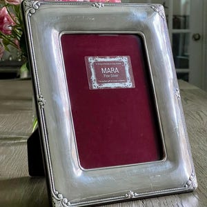 Vintage MARA Sterling Silver Large 10”x8.5” Picture Frame for 7”x5” Photo Sterling Carved Photo Frame Wedding Baptism Graduation Gifts 925