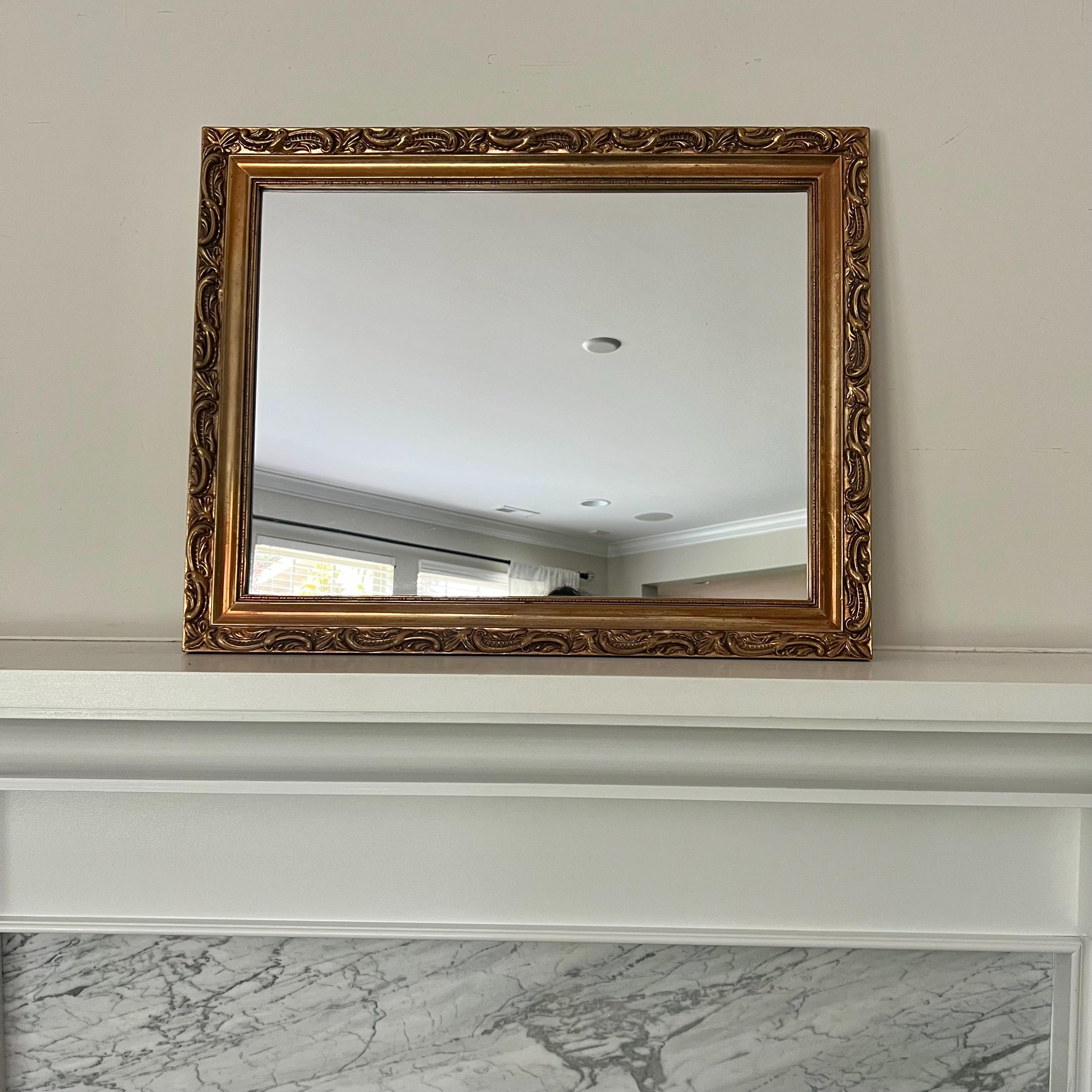 ANTICO E GRANDE Specchio Con Cornice In Legno Dorato In Ottime
