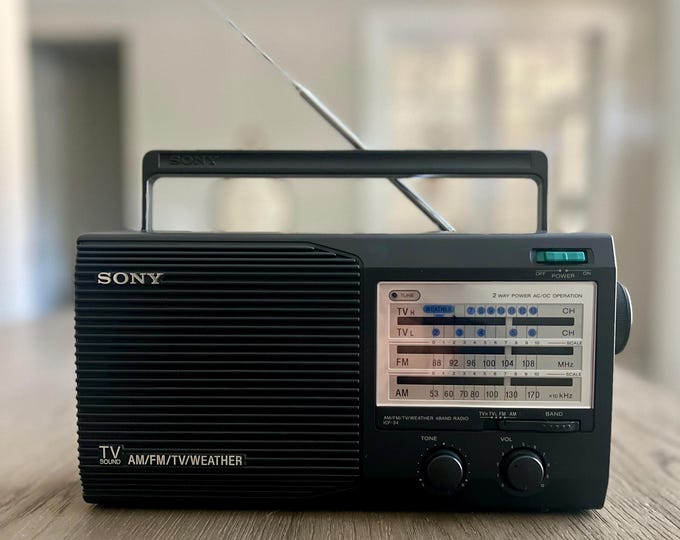 Sony AM FM Tv Weather Radio ICF - 34 Vintage Portable Transistor Radio ...