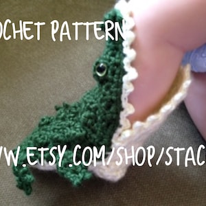 PATTERN for crocheted Alligator Socks- Baby, Child, and Adult Sizes