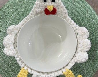 Crochet Chicken Bowl Cozy *MADE TO ORDER*