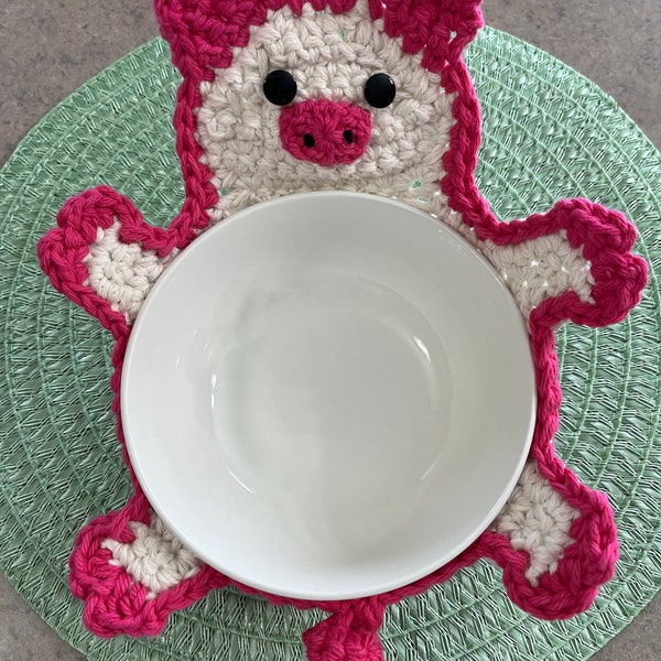 Crocheted Piggy Bowl Cozy *MADE TO ORDER*
