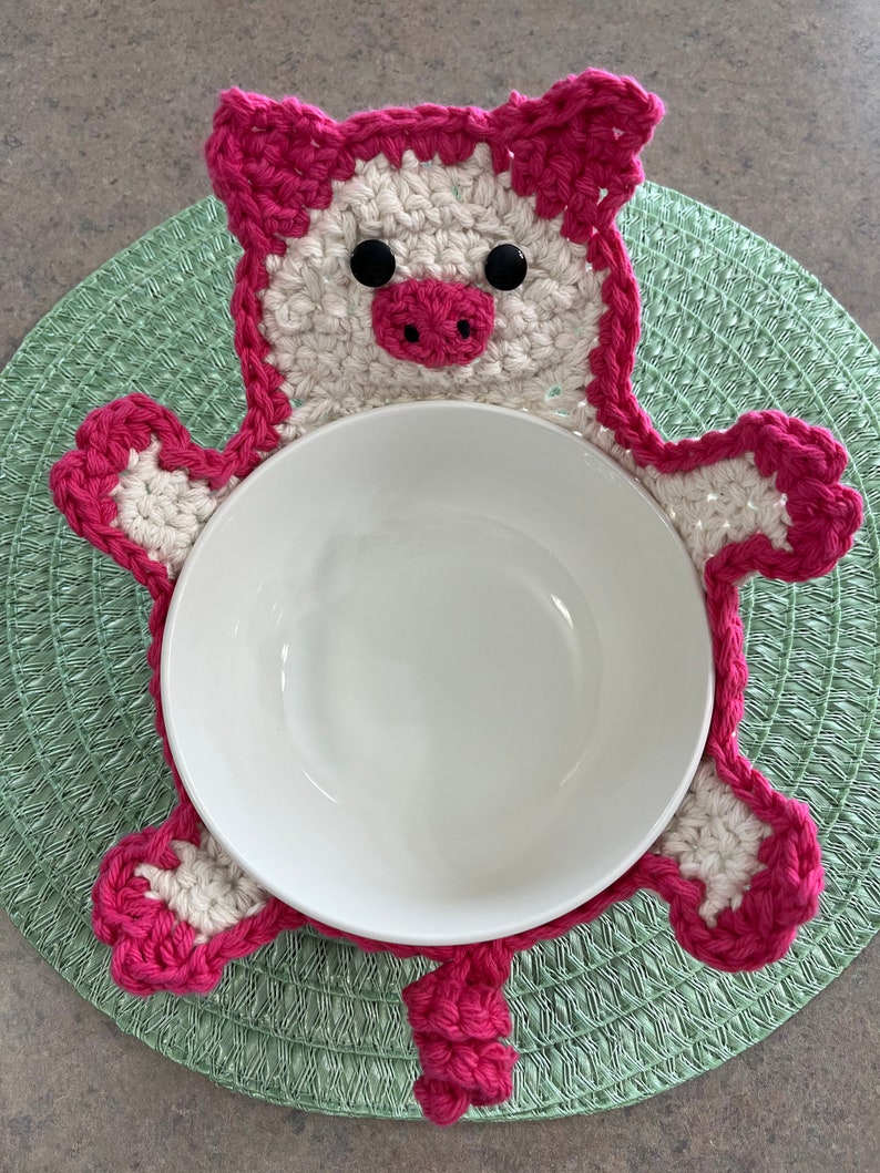 PATTERN for Crochet Piggy Bowl Cozy image 1