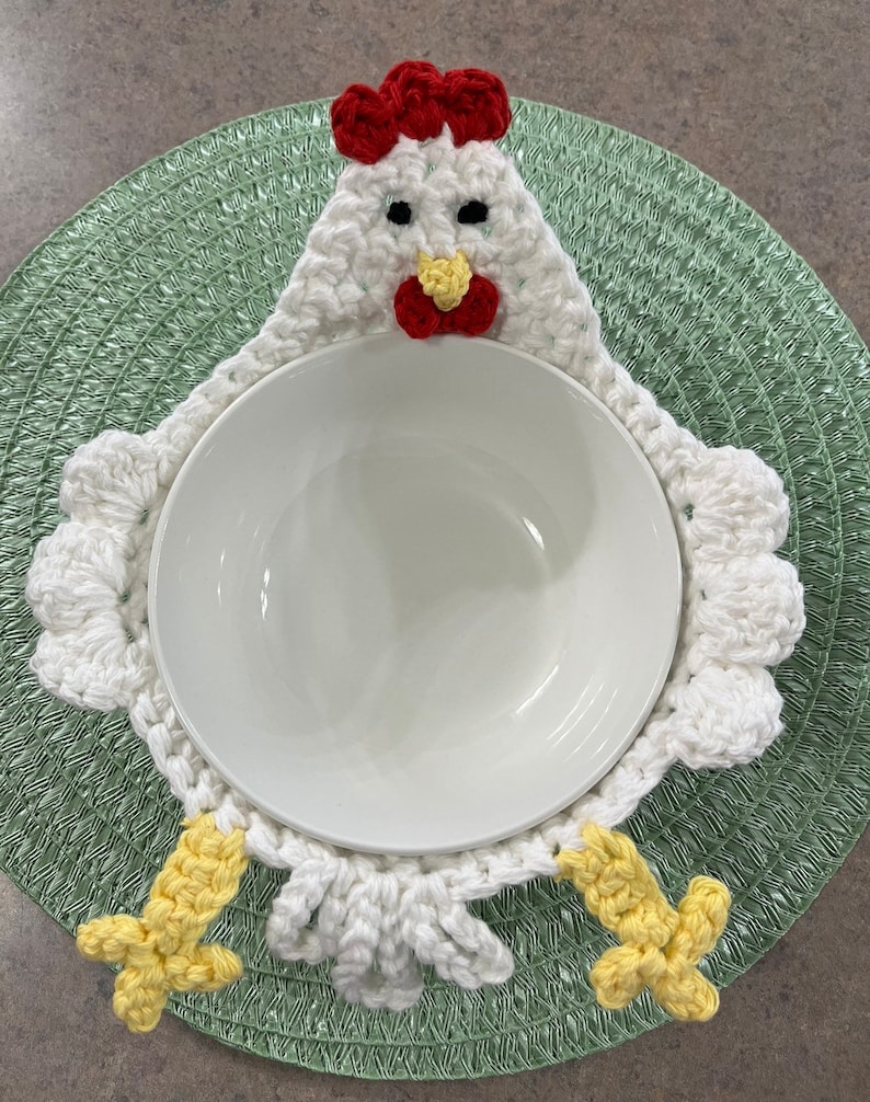 PATTERN-Crochet Chicken Bowl Cozy image 1