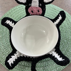 Crocheted Cow Bowl Cozy *MADE TO ORDER*