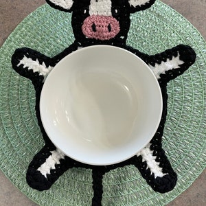 PATTERN Crochet Cow Bowl Cozy image 1