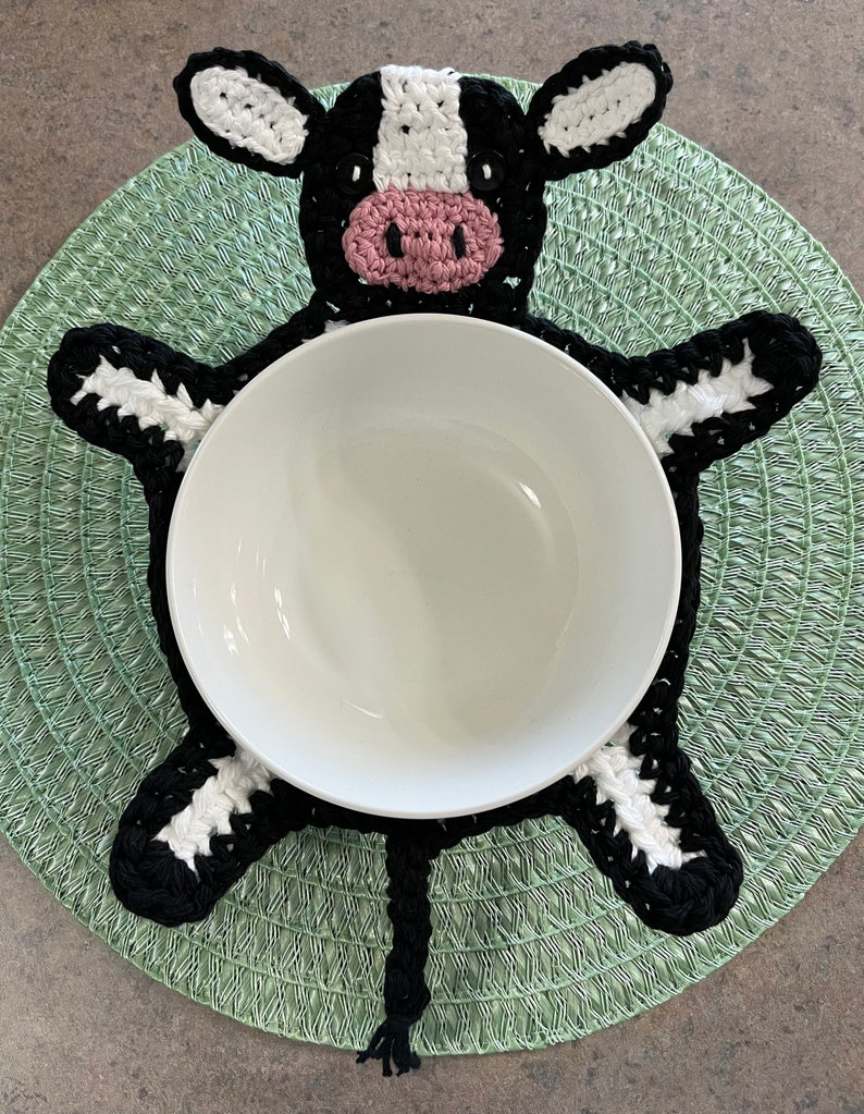 PATTERN Crochet Cow Bowl Cozy image 1