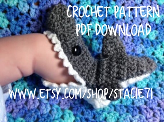 Crochet shark slippers for best sale toddlers