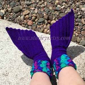 CROCHET PATTERN for Women's/Girl's Mermaid Socks image 3