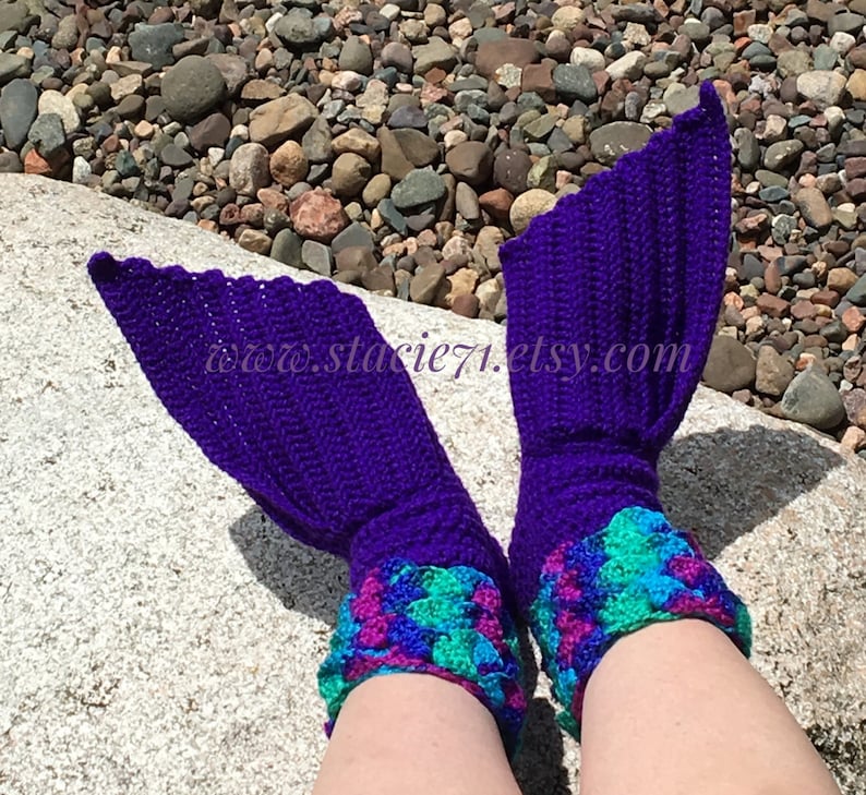 CROCHET PATTERN for Women's/Girl's Mermaid Socks image 3