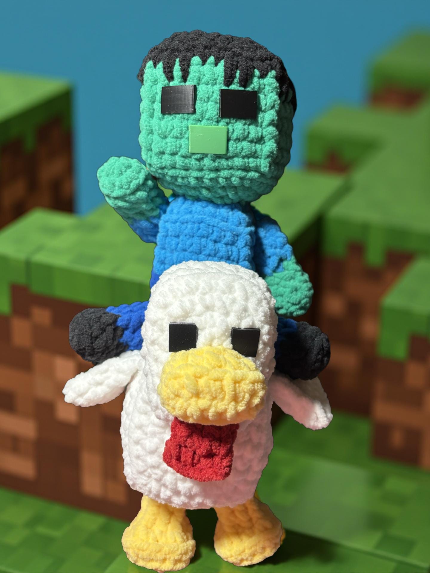 Cube Chicken and Zombie Rider CROCHET PATTERN