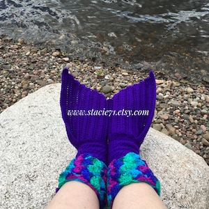 CROCHET PATTERN for Women's/Girl's Mermaid Socks image 4