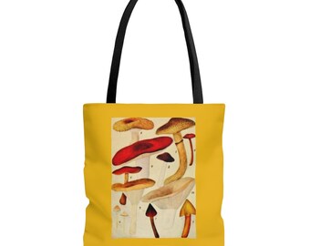 Vintage Mushroom Illustration Forager Tote Bag