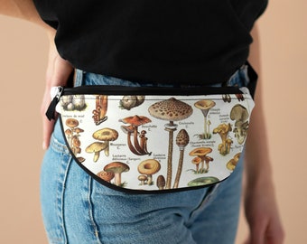 Mushroom Forager Fanny Pack Scientific Illustration Vintage